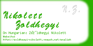 nikolett zoldhegyi business card